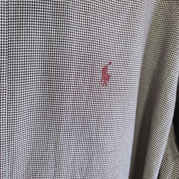 Ralph Lauren Golf Blake Men's Burgundy Tiny Check Cotton Shirt XL - Picture 6 of 12